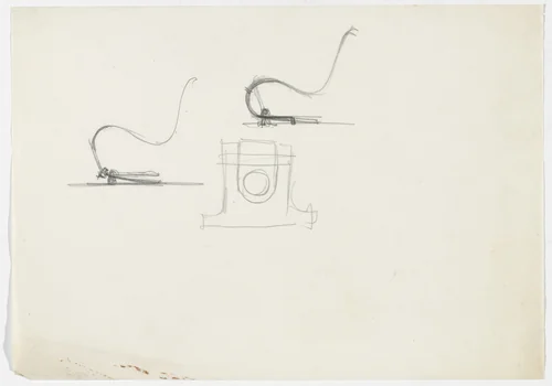 Reclining Chair without Arms (Two elevation sketches; one unidentified sketch) by Ludwig Mies van der Rohe, mies van der rohe archive, 1926