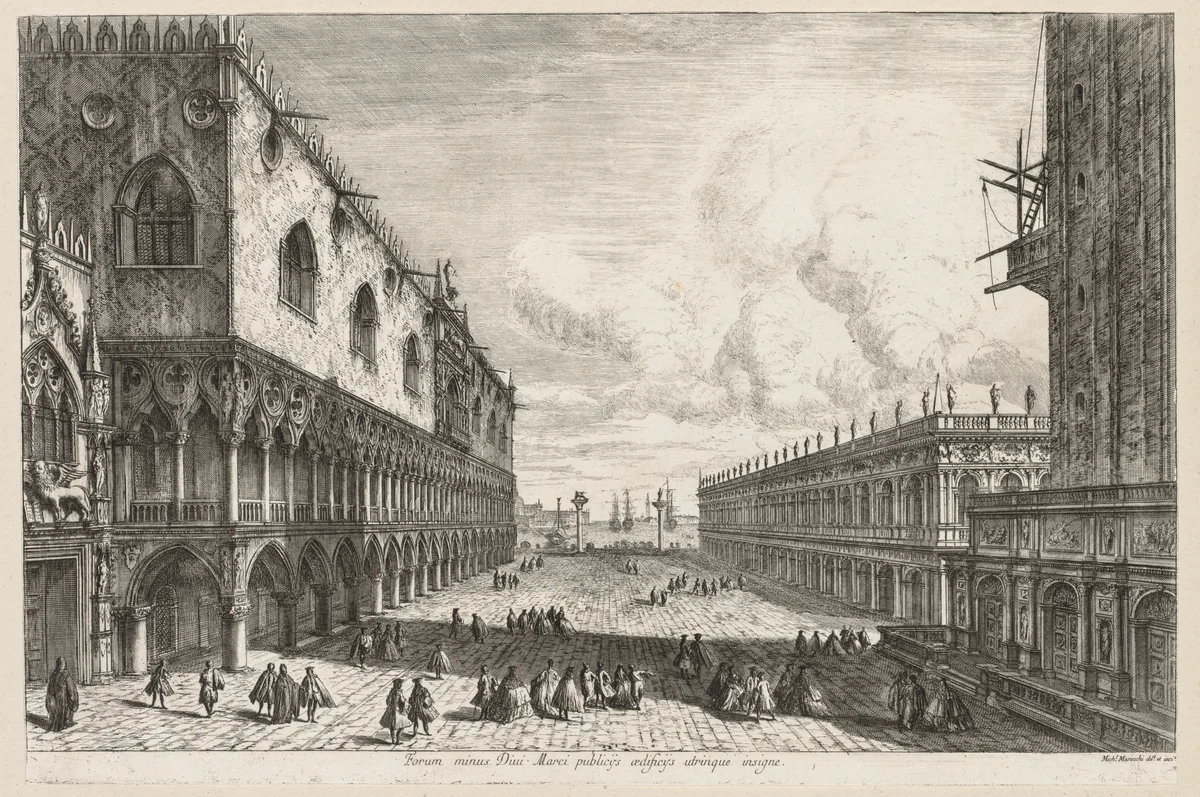 Views of Venice: The Piazzetta by Michele Marieschi, print, 1741