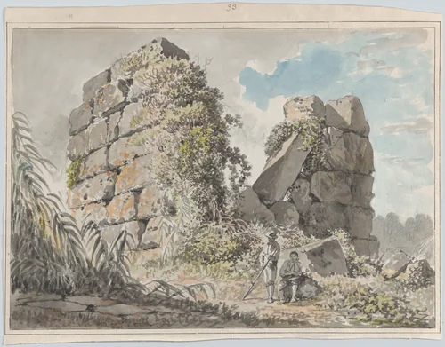 Ruins on the Right of the Via Appia by Carlo Labruzzi, drawing, 1784-1794