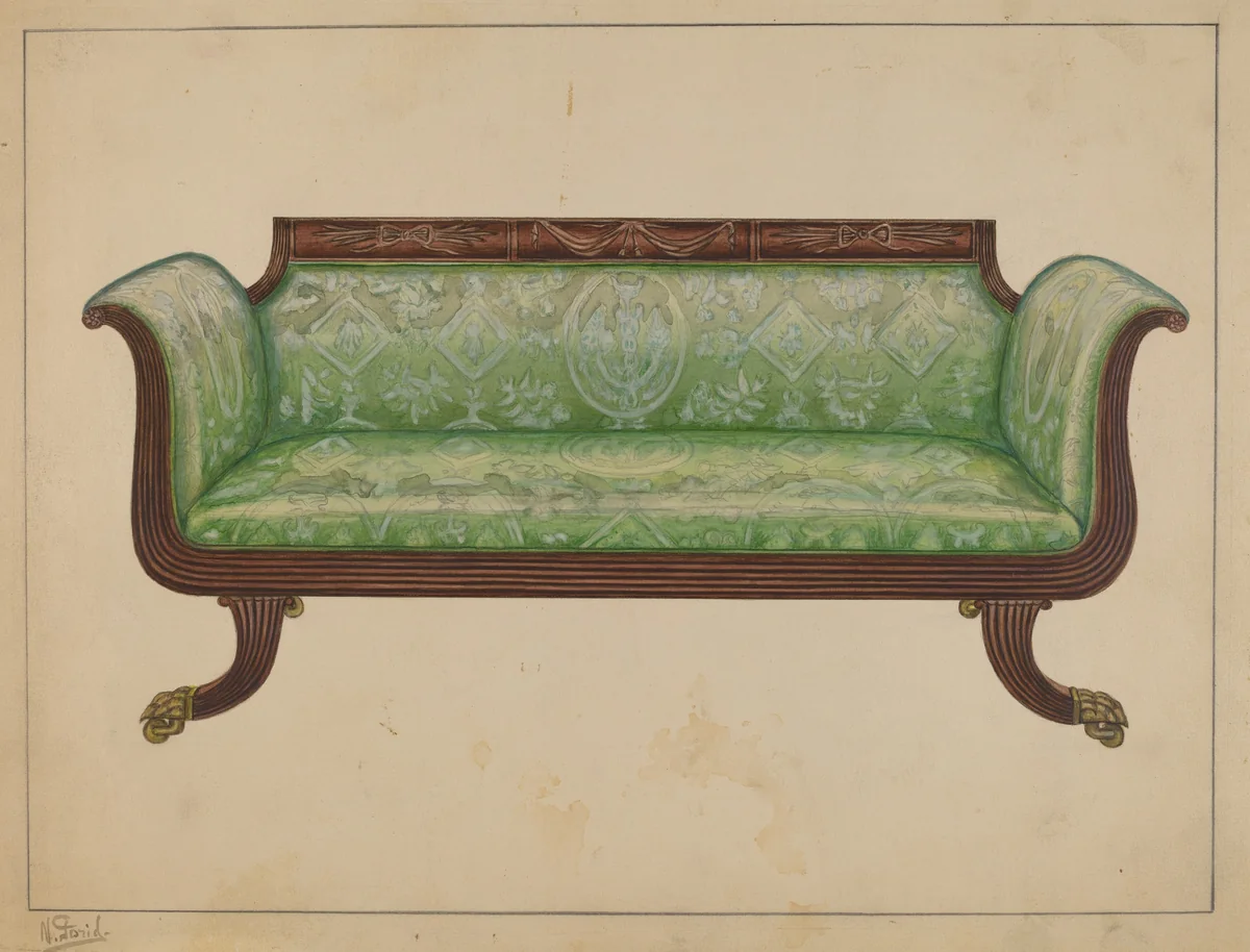 Sofa by Nicholas Gorid, index of american design, 1936