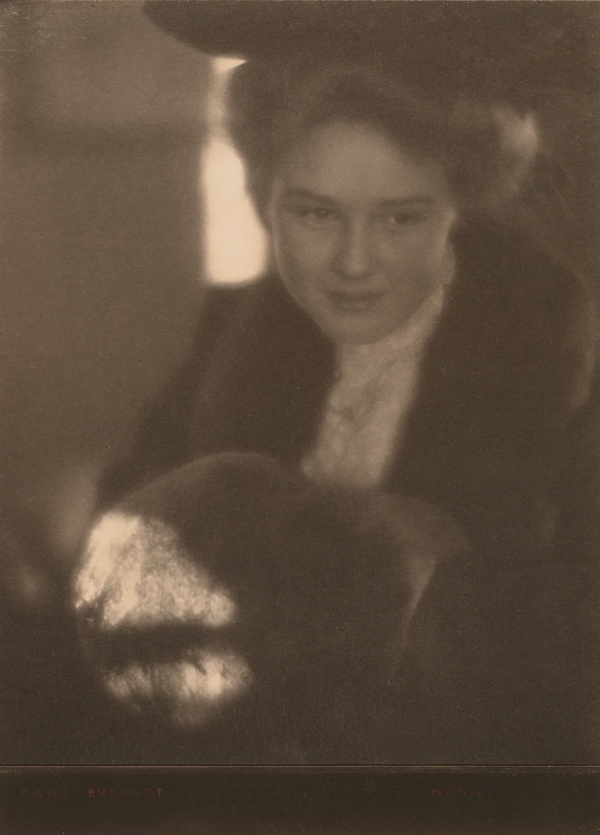 Girl with Muff by Clarence H. White, photograph, 1906