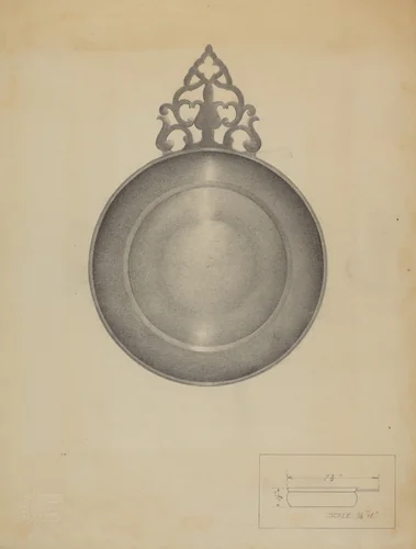 Pewter Porringer by Charles Cullen, index of american design, 1936