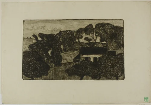 Farmhouse Surrounded by Trees by Armand Séguin, print, 1888-1898