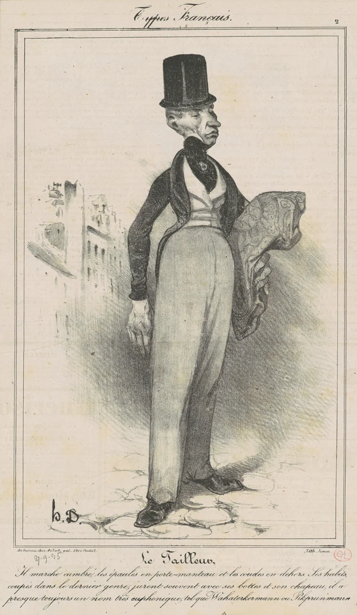 Le Tailleur by Honoré Daumier, print, 1835