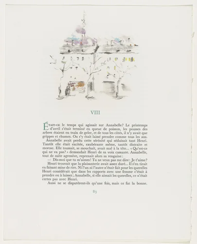 Headpiece (page 83) from Mille Regrets (A Thousand Regrets) by Christian Bérard, illustrated book, 1947