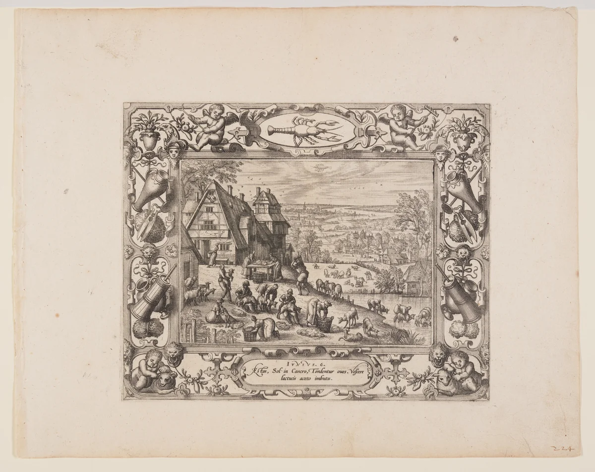 June, from The Twelve Months by Pieter van der Borcht, print, 1574