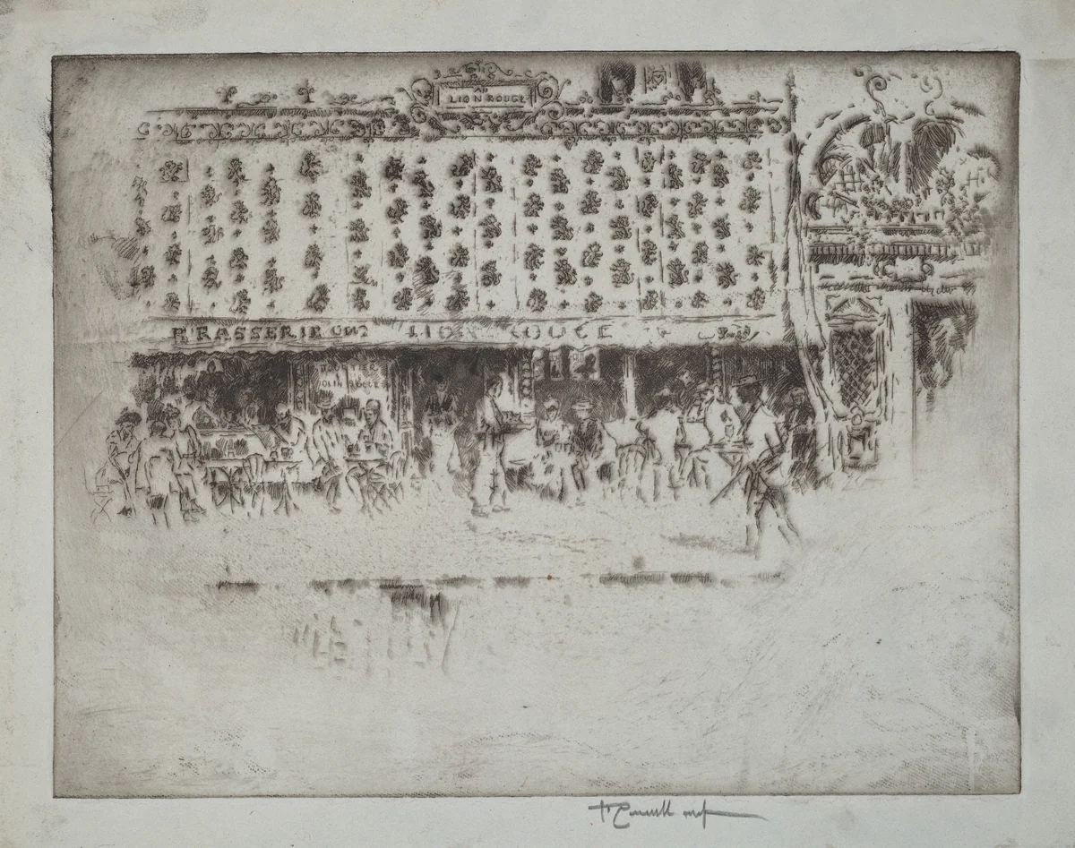 Brasserie, Au Lion Rouge by Joseph Pennell, print, 1893