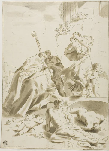 Damnation of Heresy by Pietro Testa, drawing, 1630-1631