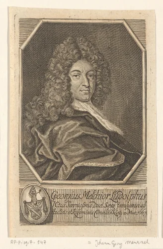 Portret van Georg Melchior von Ludolf by Johann Georg Mentzel, print, 1712
