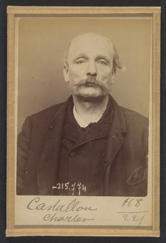 Castallou. Charles. 53 ans, né le 4/10/41 à Paris IIe. Tapissier. Anarchiste. 16/3/94. by Alphonse Bertillon, photograph, 1894