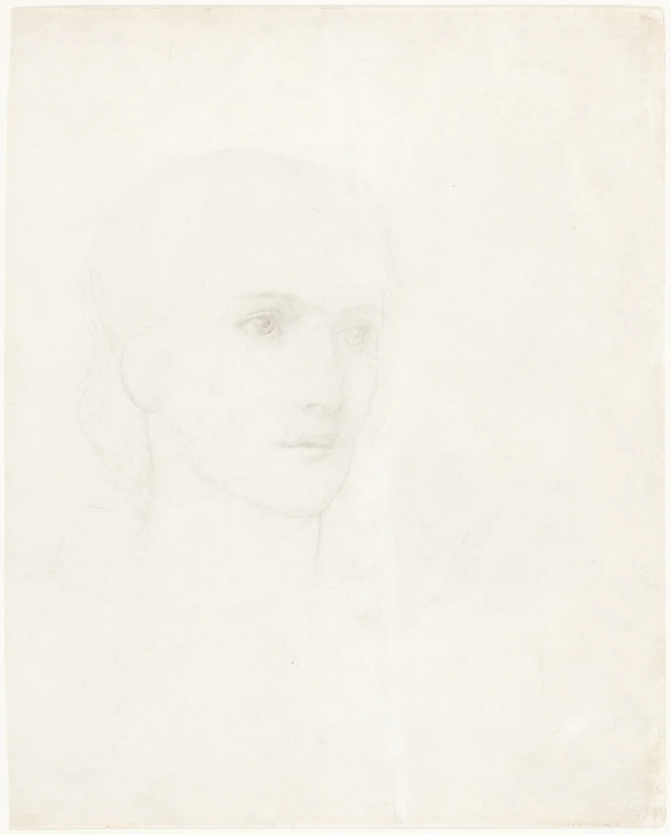 Head of a Woman by Thomas Melhuis Strudwick, drawing, 1833-1898