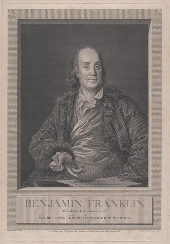 Portrait of Benjamin Franklin by Louis Jacques Cathelin, print, 1779