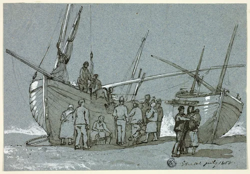 Entretat by Clarkson Stanfield, drawing, 1858