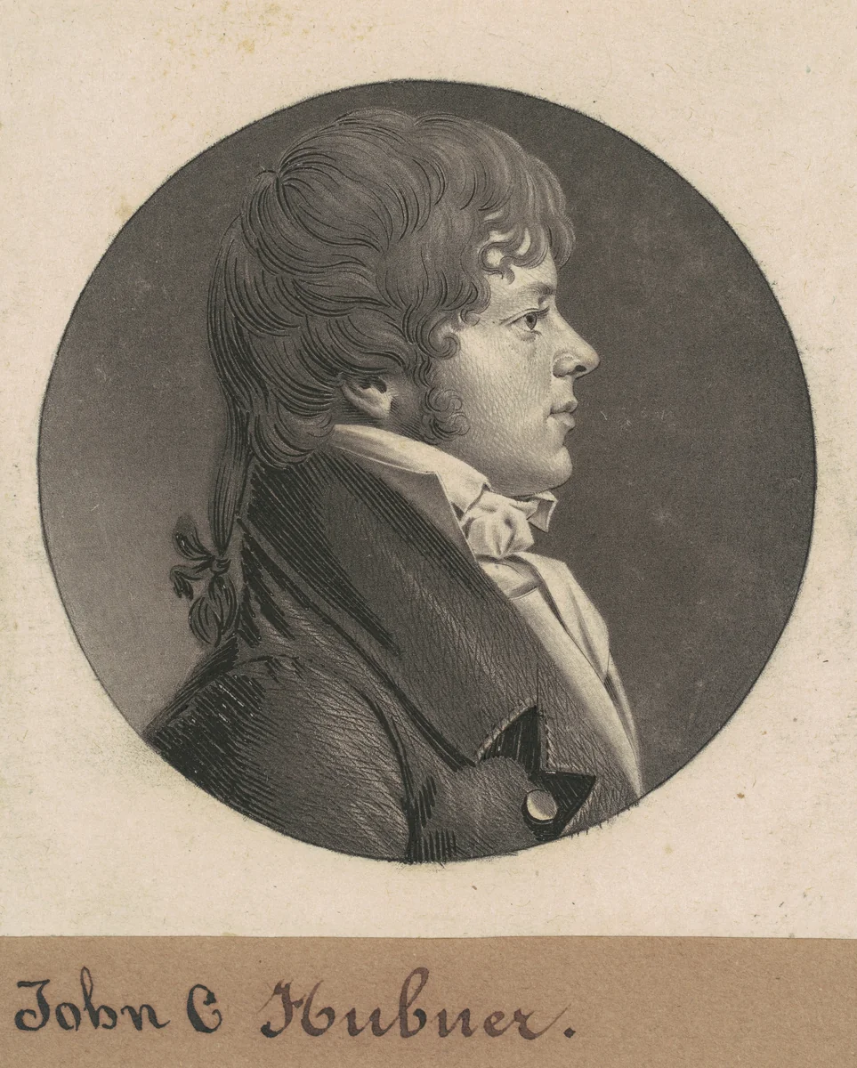 John C. Hubner by Charles B. J. Févret de Saint-Mémin, print, 1808
