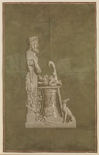 Wallpaper Panel depicting Winter with male herm by Jacquemart et Bénard, other, 1803-1813