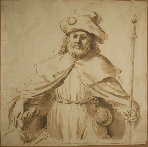 Saint Roch by Giovanni Francesco Barbieri, drawing, 1611-1666