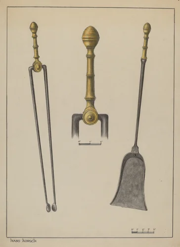 Fire Tongs and Shovel by Hans Korsch, index of american design, 1937
