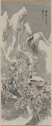 Snow Landscape by Yosa Buson (与謝蕪村), painting, 1770-1779