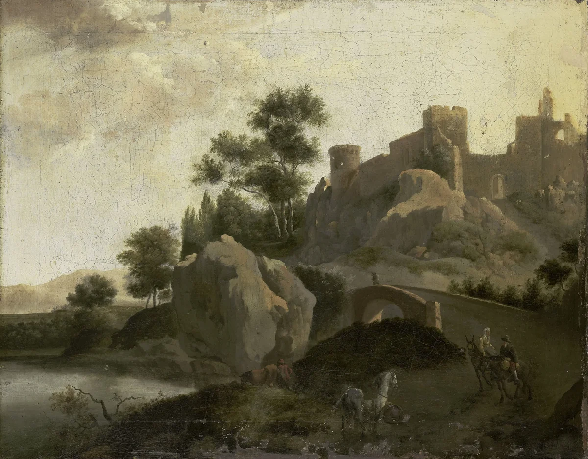 Italian Landscape by J.G. Schieblius, painting, 1680-1720