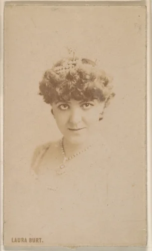 Laura Burt, from the Actresses series (N246), Type 1, issued by Kinney Brothers to promote Sporting Extra Cigarettes by Kinney Brothers Tobacco Company, photograph, 1888-1892