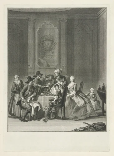 De stiefmoer by Jacob Houbraken, print, 1760-1780