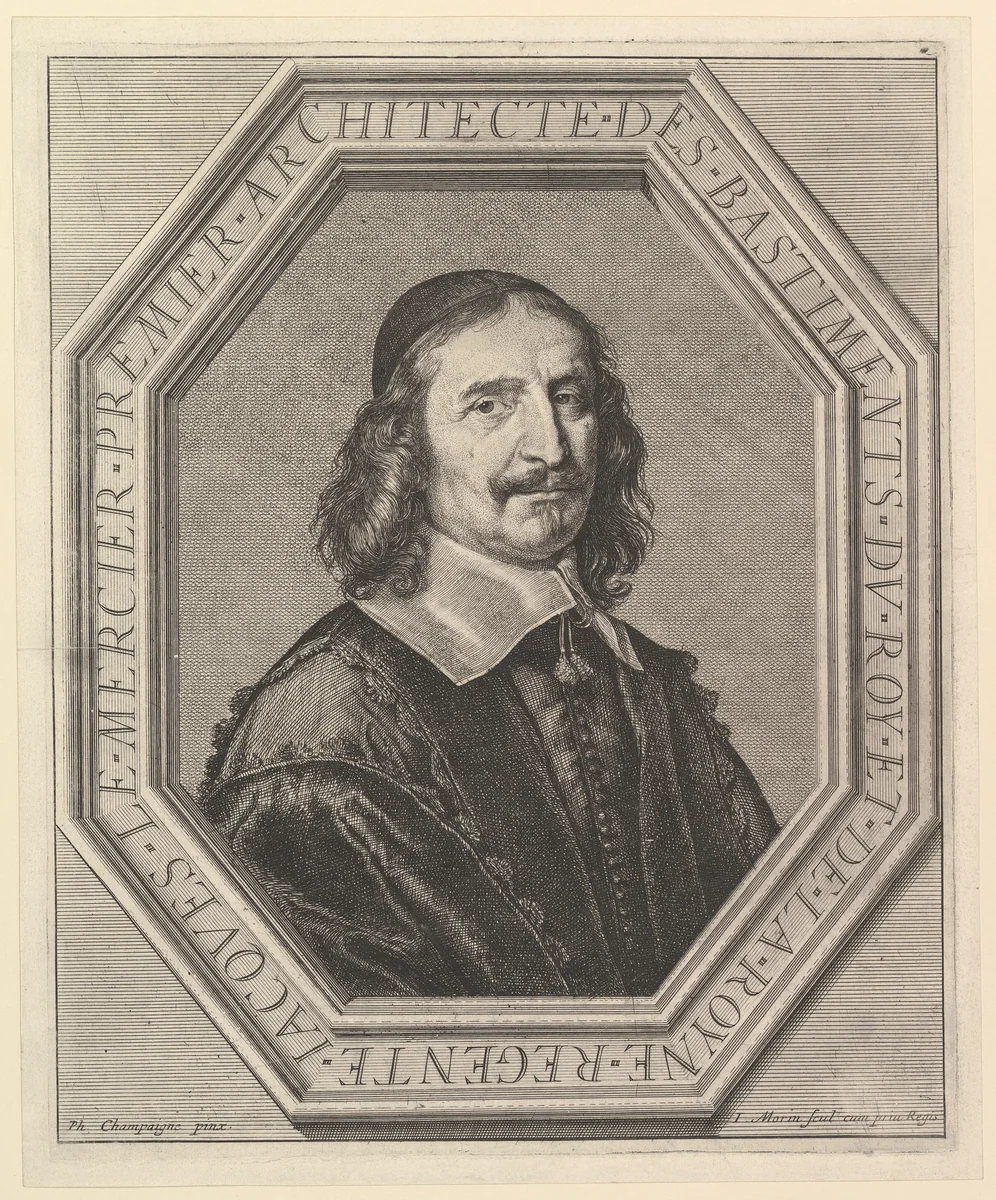 Jacques Le Mercier, architecte du roi by Jean Morin, print, 1605-1650