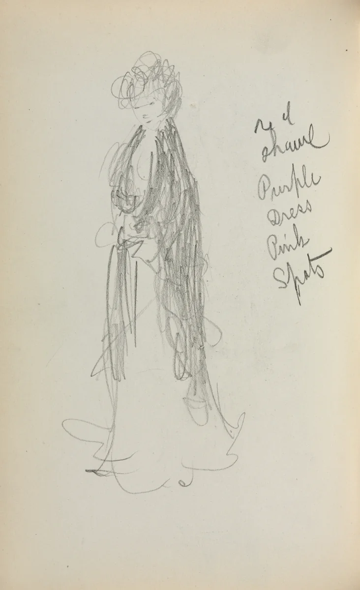 Italian Sketchbook: Standing Woman with Shawl (page 53) by Maurice Prendergast, book, 1898-1899