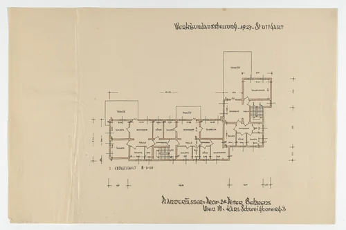 Weissenhof Apartment House, "The Dwelling" Exhibition, Stuttgart, Germany (Second floor plan) by Peter Behrens, mies van der rohe archive, 1926
