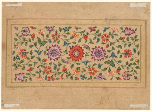 Scrolling Floral Vines (verso) by Fayzullah, other, 1755