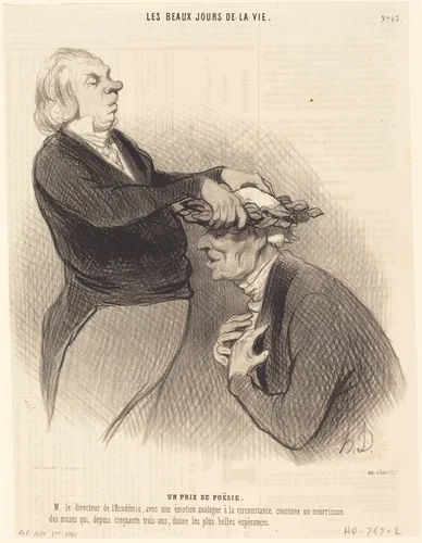 Un Prix de poésie by Honoré Daumier, print, 1845