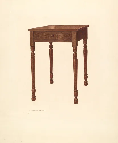 Bishop Hill: Table by Wellington Blewett, index of american design, 1936