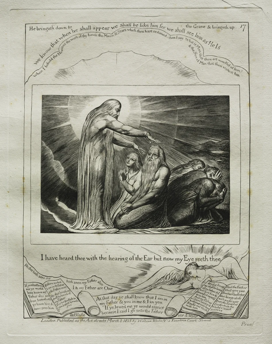 The Book of Job: Pl. 17, I have heard thee with the hearing of the Ear but now my Eye seeth thee by William Blake, other, 1825