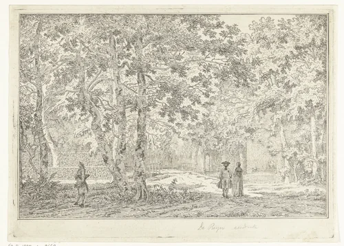 Wandelaars in een park te Zeist by Joannes de Bosch, print, 1781