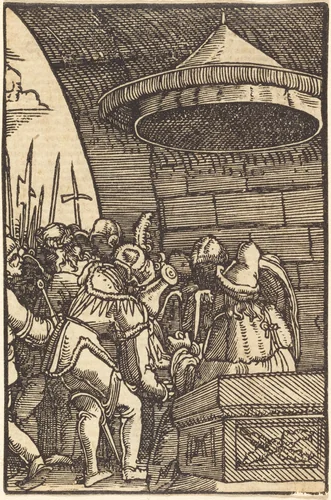 Pilate Washing His Hands by Albrecht Altdorfer, print, 1513