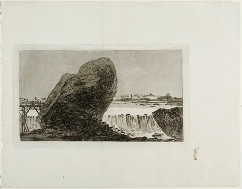 Landscape with Waterfall by Francisco José de Goya, print, 1805-1815