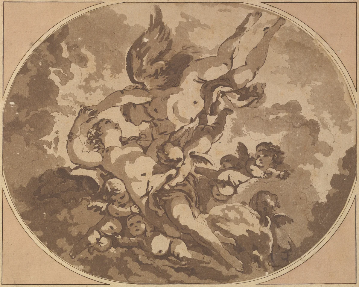 Venus and Cupid by Jean Claude Richard, print, 1727-1791