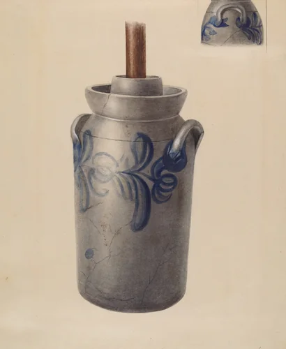Butter Churn by Charlotte Sperber, index of american design, 1937