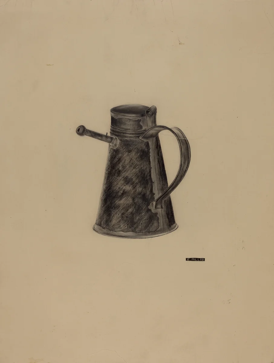 Tin Nursing Bottle by Edith Miller, index of american design, 1937