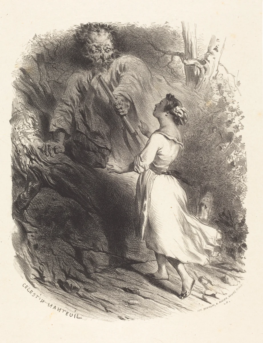 Hunter Surprised by Célestin Nanteuil, print, 1813-1873