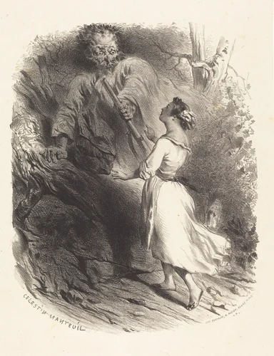 Hunter Surprised by Célestin Nanteuil, print, 1813-1873