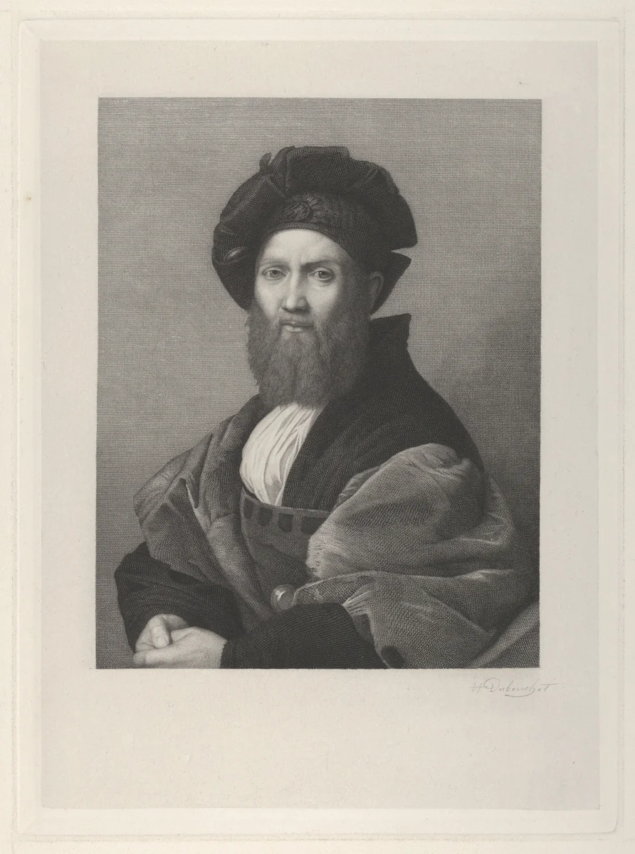 Portrait of Baldassare Castiglione by Henri Dubouchet, print, 1870