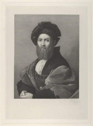 Portrait of Baldassare Castiglione by Henri Dubouchet, print, 1870