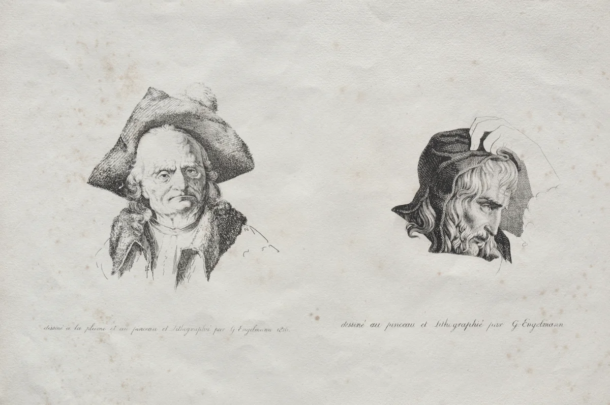Receuil d'essais lithographiques: Deux têtes by Godefroy Engelmann, book, 1816