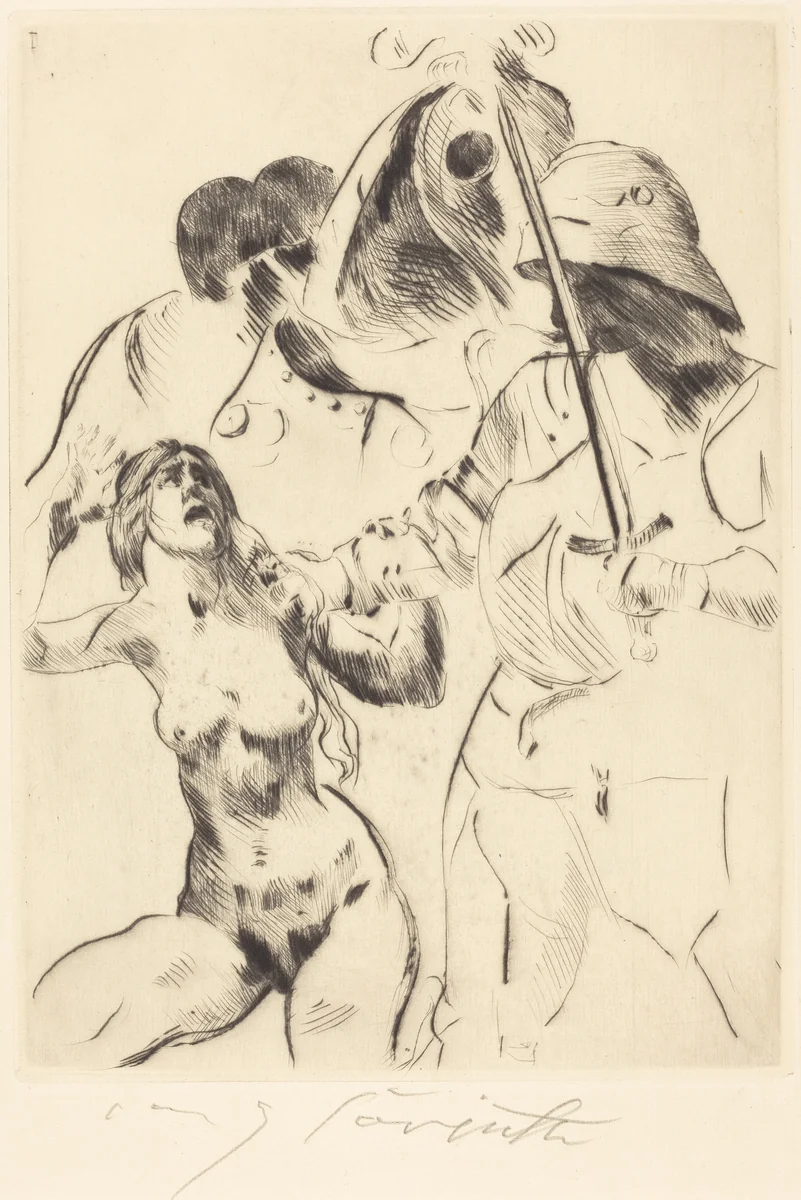Frauenraub III (Abduction III) by Lovis Corinth, print, 1914