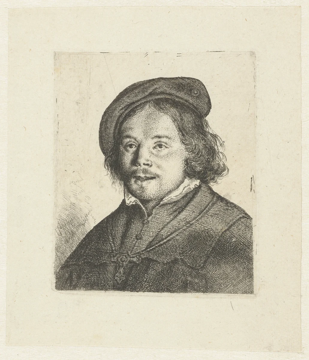 Portret van een jongen met baret by Pieter Fransz de Grebber, print, 1610-1655