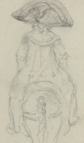 A Horseman Wearing a Grande Cockade [verso] by Vivant Denon, drawing, 1790
