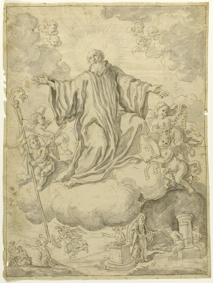 Apotheosis of Saint Elias by Carlo Maratti, drawing, 1675-1700
