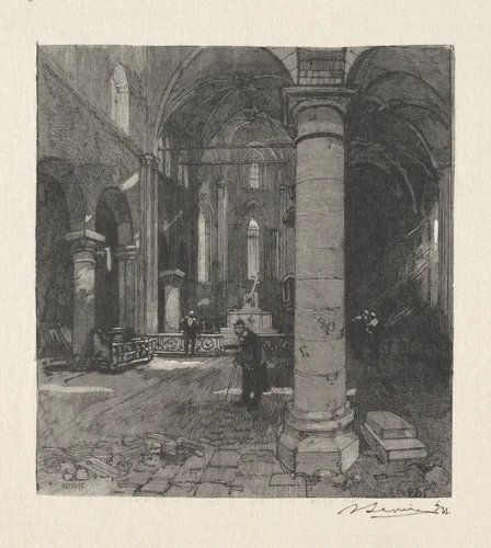 Interieur de l'Eglise by Auguste Louis Lepère, print, 1870-1918