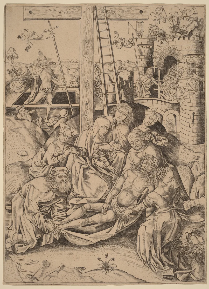 The Lamentation by Netherlandish 15th Century, print, 1400-1499
