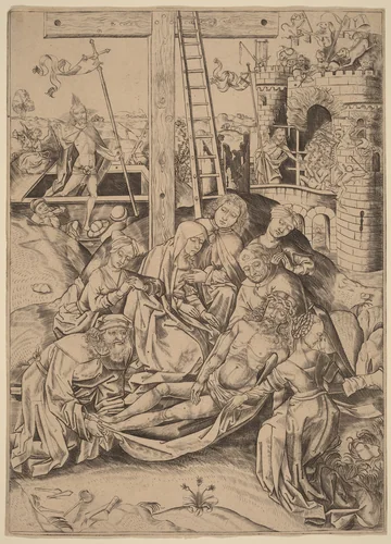 The Lamentation by Netherlandish 15th Century, print, 1400-1499